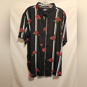 Eighty Eight, Men's NWT, Size XXL. Black/White Striped Rose Design, Valentine